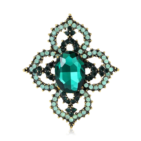 Spilla In Lega Di Strass Barocca Vintage Lusso Ovale Stile Palazzo Decorazione Floreale Gioielli Per Accessori Abito Donna