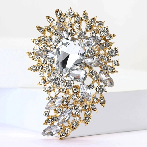 Spilla in Lega con Strass Vintage di Lusso per Donna Grande Spilla da Petto Geometrica Floreale Accessori per Cappotto Scialle