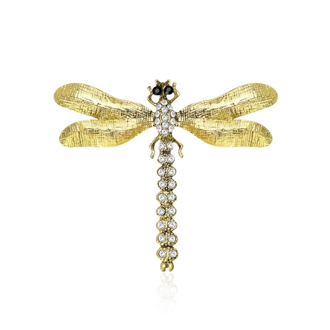 Eleganter Legierung Strass Libelle Brosche Für Damen Hochwertige Mode Insekt Corsage Zubehör Funkelnde Schmuck Pin Geschenk