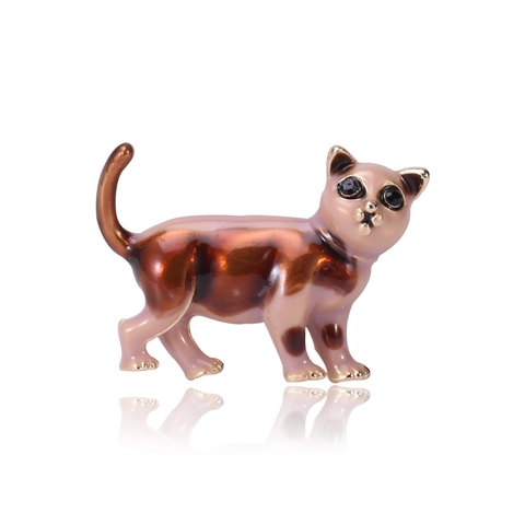 Süße Cartoon Katze Tier Brosche Pin Für Damen Kinder Legierung Strass Emaille Tropföl Mode Kleidung Zubehör Schmuck