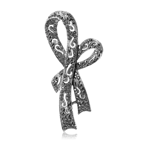Spilla a Fiocco in Lega Vintage per Donna Spilla di Lusso con Strass Intarsiati Morsetto per Sciarpa Gioielli Regalo per Feste