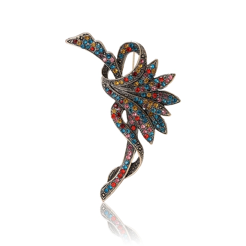 Lussuosa Spilla a Forma di Fiore in Lega con Strass per Donna Spilla Floreale Colorata Canna di Fucile per Abiti e Cappotti