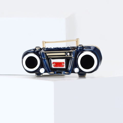Retro Nostalgisch Radio Rekorder Brosche Pin Emaille Legierung Tropföl Boombox Abzeichen Für Damen Mode Commuter Accessoire