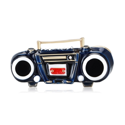 Vintage Boombox Radio Brosche Für Damen Legierung Emaille Tropfen Retro Musik Rekorder Pin Abzeichen Mode Schmuck Geschenk