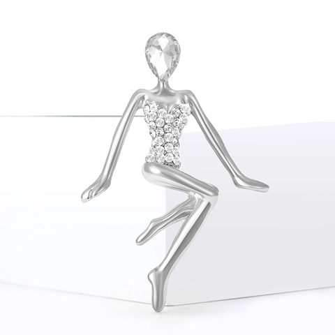 Elegante Spilla Ballerina in Lega con Strass per Donna Ragazza che Danza Accessori per Gioielli di Moda Banchetto Regalo