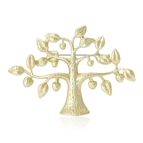Minimalista Spilla Albero della Vita Oro Argento Opaco per Donna Moda Albero dei Soldi Abito Cappotto Gioielli Accessori Regalo