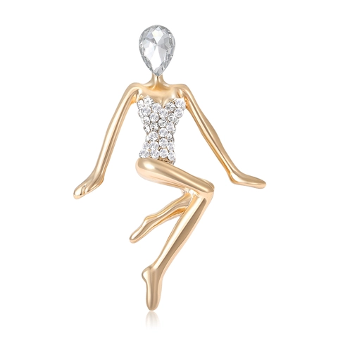 Elegante Spilla Ballerina in Lega con Strass per Donna Ragazza che Danza Accessori per Gioielli di Moda Banchetto Regalo