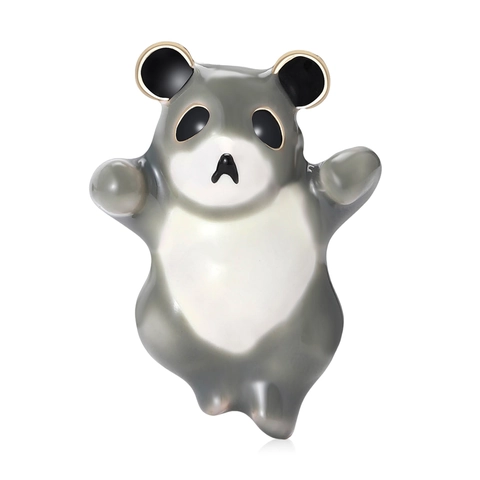 Broche Panda en Alliage Mignonne Émail Goutte d'Huile Épinglette Animale Incrustée Accessoires de Mode Corsage pour Femmes Enfants Bijoux