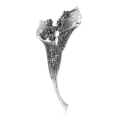 Spilla Calla in Lega Vintage Con Strass Colorati per Donna Spilla per Cappotto Floreale alla Moda Gioielli per Matrimonio e Festa