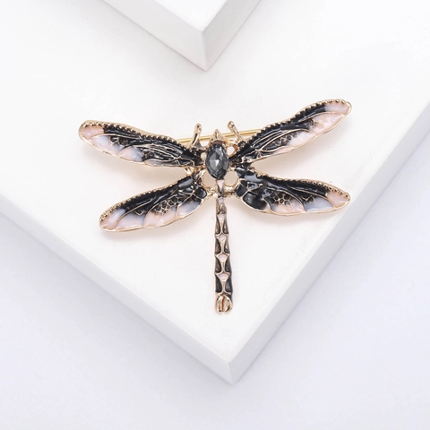 Elegante Spilla a Forma di Libellula in Lega con Strass per Donna Spilla Animale in Smalto a Olio Gioielli di Moda Accessorio per Abbigliamento