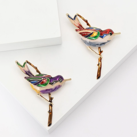 Emaille Vogel Broche Legering Kleurrijke Dier Speld Voor Vrouwen Jas Vest Sieraden Elegant Accessoire Bruiloft Feest Cadeau
