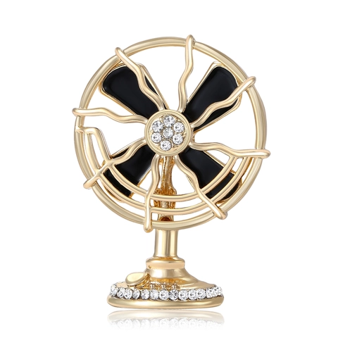 Spilla Ventilatore Elettrico in Lega Vintage Smalto Strass Gioielli Stile Industriale Creativo per Donna Accessorio