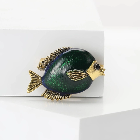Vintage Legierung Emaille Clownfisch Brosche Für Damen Herren Cartoon Tropischer Fisch Reversnadel Strass Tier Schmuck Geschenk