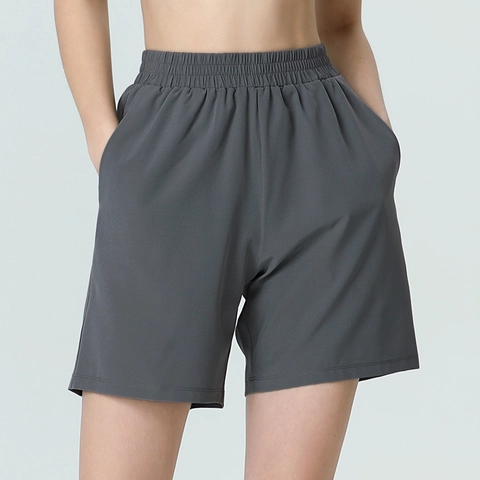 Women's High Waist Elastic Sports Shorts Loose Quick Dry Fitness Yoga Running Athletic Shorts With Pockets