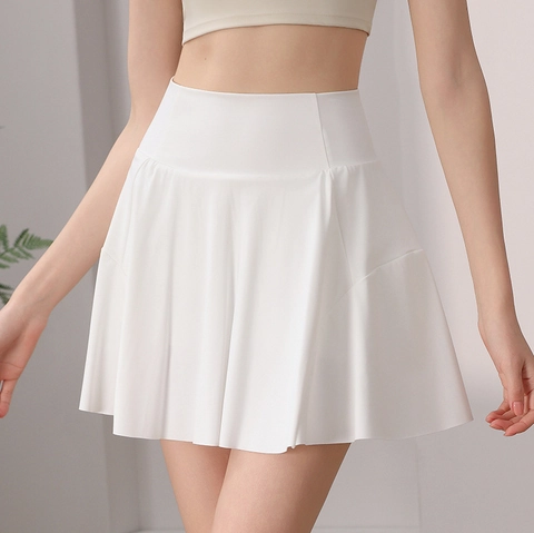 Gonna Tennis Plissettata a Vita Alta da Donna in Nylon Spandex Pantagonna Sportiva Con Pantaloncini Interni Per Yoga Corsa