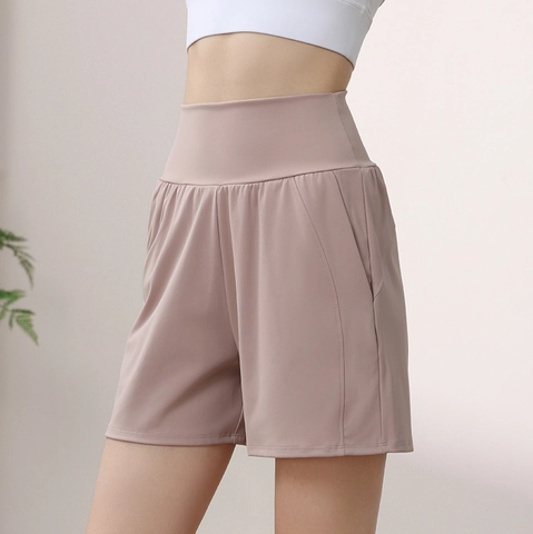 Damen Yoga Shorts Mit Hoher Taille Bauchkontrolle Und Taschen Sport Laufen Fitness Radfahren Training Workout Radlerhose