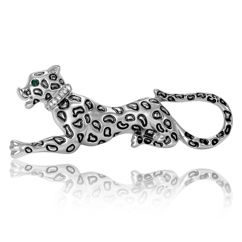 Vintage Leopard Gepard Brosche Für Damen Herren Legierung Emaille Tropföl Tier Pin Mit Strass Schmuck Für Party