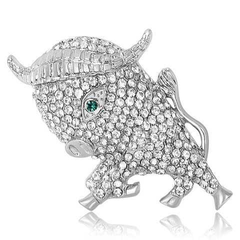 Mode Luxus Legierung Strass Stier Brosche Anstecknadel Tierform Galvanisiert Eingelegt Zubehör Für Anzug Bankett Damen Herren Schmuck