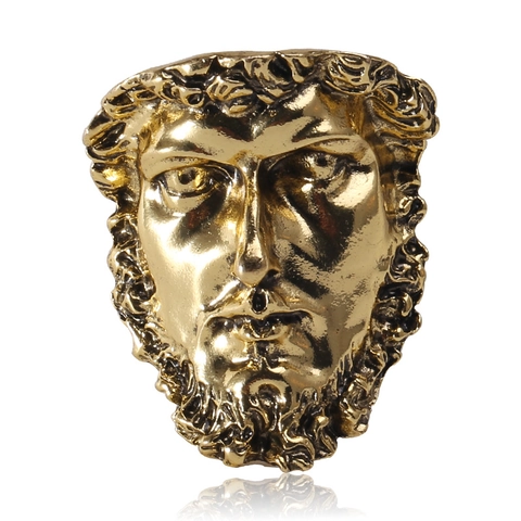 Spilla Vintage Scultura Romana Alessandro Magno in Lega Rilievo 3D Figura Greca Antica Spilla in Metallo per Gioielli Unisex