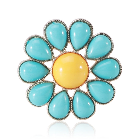 Eleganter Vintage Legierung Gänseblümchen Brosche Strass Eingelegt Goldton Grün Blumen Corsage Pin Für Damen Hochzeit Schmuck