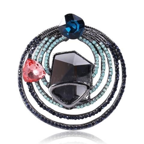 Vintage Legering Strass Brosche Pin Voor Vrouwen Geometrische Kristal Glas Corsage Badge Accessoires Voor Pakken Feest Sieraden