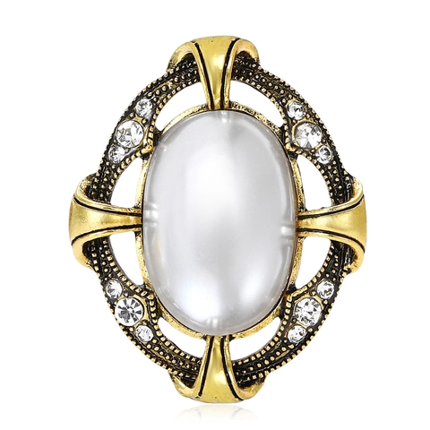 Vintage Barok Paleis Stijl Legering Broche Met Kunstparel En Strass Voor Dames Pak Jas Kraag Pin Mode Sieraden