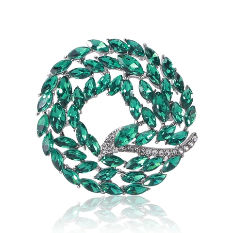 Spilla Vintage in Lega con Strass a Forma di Corona di Fiori per Donna Elegante Accessorio in Cristallo Geometrico per Matrimonio