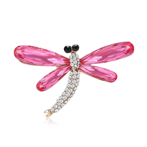 Exquisite Dragonfly Rhinestone Brooch Alloy Inlaid Crystal Insect Pin For Women Fashion Jewelry Clothing Decoration