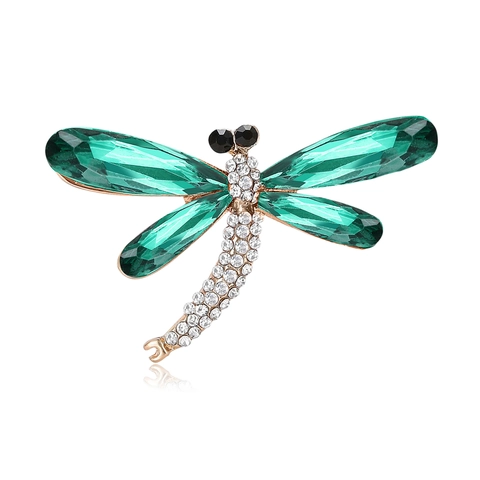 Exquisite Dragonfly Rhinestone Brooch Alloy Inlaid Crystal Insect Pin For Women Fashion Jewelry Clothing Decoration