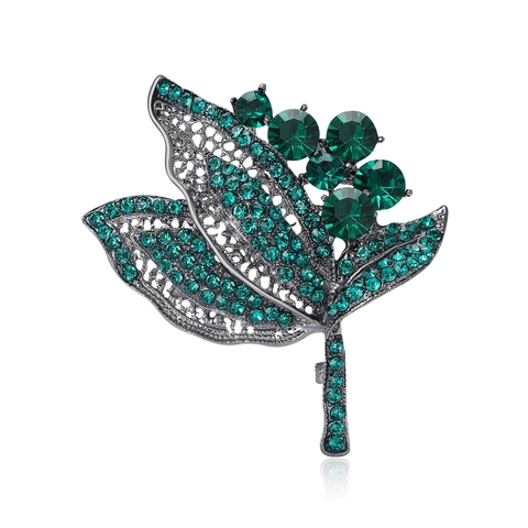 Vintage Elegant Legierung Blatt Brosche Für Damen Schweres Handwerk Strass Eingelegt Blumen Pin Für Mäntel Und Kleider Mode Accessoire