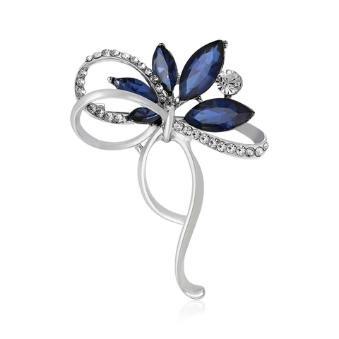 Broche Nœud en Alliage avec Strass Élégante pour Femme Style Coréen avec Cristaux Incrustés Accessoire Bijoux pour Costume