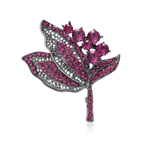 Vintage Elegant Legierung Blatt Brosche Für Damen Schweres Handwerk Strass Eingelegt Blumen Pin Für Mäntel Und Kleider Mode Accessoire