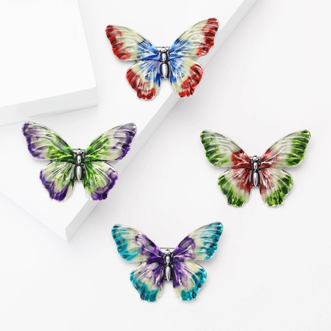 Vintage Alloy Enamel Butterfly Brooch For Women Colorful Animal Shape Suit Cardigan Corsage Lapel Pin Jewelry Accessory Gift