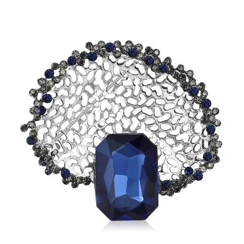 Retro Alloy Rhinestone Openwork Geometric Brooch Elegant Pin Corsage For Women Fashion Jewelry Accessories For Wedding Party