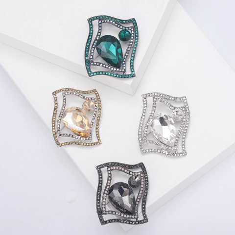 Vintage Legierung Strass Welle Brosche Für Damen Herren Geometrisch Wassertropfen Kristall Anzug Korsage Strickjacke Nadel Schmuck Geschenk