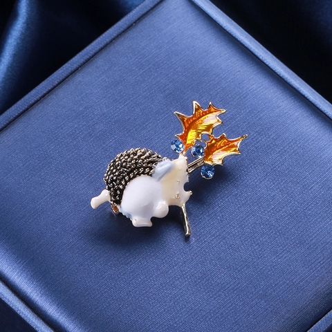 Simpatica Spilla a Forma di Riccio in Smalto Lega Strass Animale Spilla da Bavero Gioielli di Moda per Decorazione Vestiti