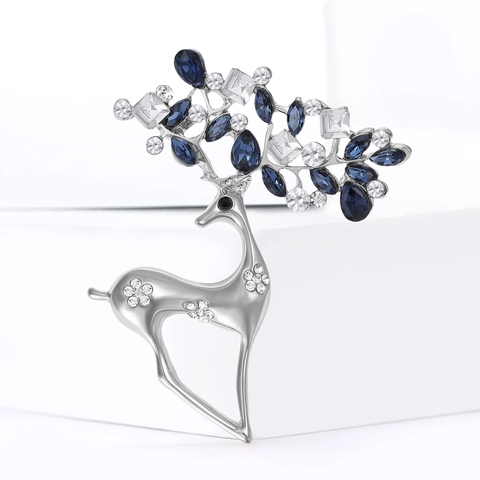 Fashion Alloy Rhinestone Reindeer Brooch For Women Elegant Animal Deer Pin For Party Wedding Banquet Daily Jewelry Accessory