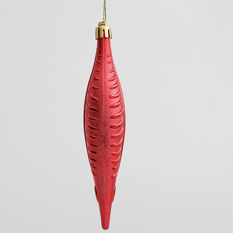 Plastic Christmas Tree Hanging Ornament Tapered Spiral Texture Pendant Decorative Metallic Holiday Bauble For Seasonal Home Decor