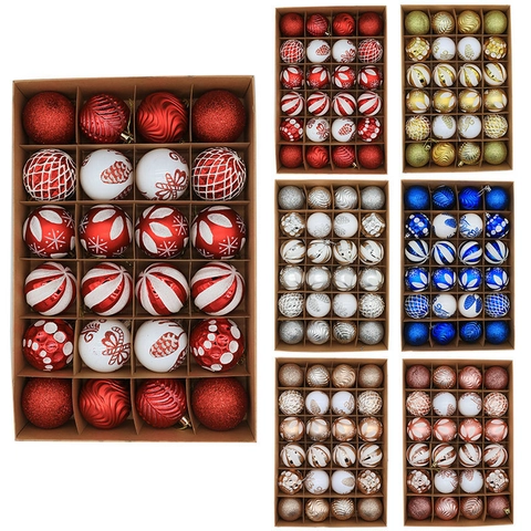 Boules de Noël en Plastique Peintes à Paillettes Brillantes Mates Ornements Suspendus pour Sapin de Noël Décor de Fête