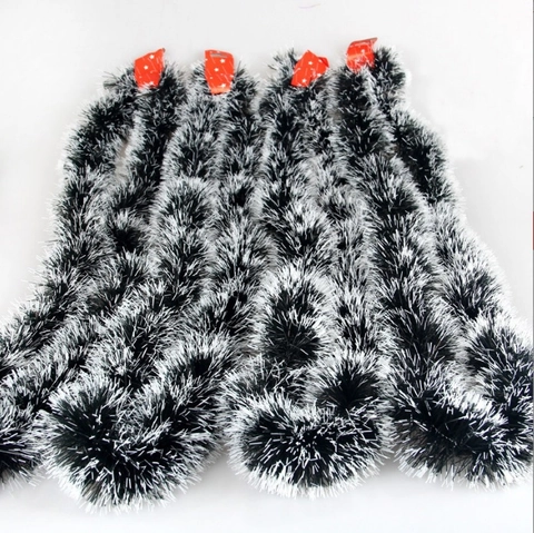 Weihnachten Dunkelgrün Tinsel Girlande Schnee Schneeflockeneffekt PVC Girlande Bänder Kiefernzweig Für Weihnachtsbaum Dekoration