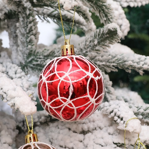 Bolas de Navidad Pintadas Irrompibles Decoraciones Colgantes para Árbol de Navidad de Plástico para Fiestas Navideñas Escaparates de Centros Comerciales