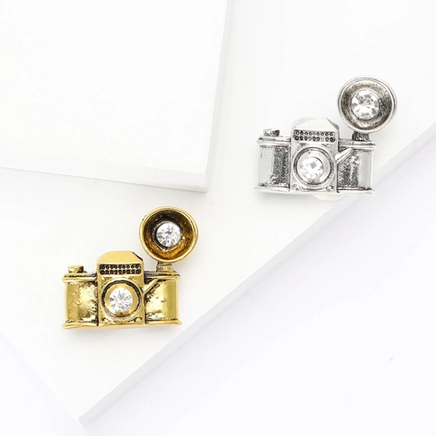 Vintage Legierung Kamera Form Brosche Mit Strass Inlaid Mode Reversnadel Für Herren Und Damen Retro Kamera Brosche Schmuck Geschenk