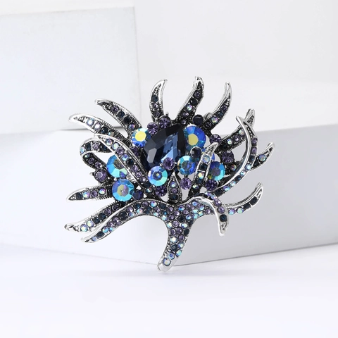 Vintage Legierung Strass Blume Brosche Für Damen Luxus Kristall Floral Korsett Nadel Für Anzug Mantel Hochzeit Party Bankett Schmuck
