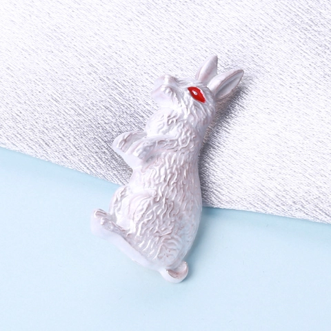 Broche de Conejo de Aleación Vintage Delicado Pin de Solapa de Animal de Esmalte para Mujeres Niñas Lindo Accesorio de Conejo para Decoración de Ropa