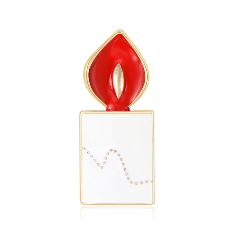 Weihnachtskerze Emaille Brosche Für Damen Vergoldete Legierung Strass Eingelegte Anstecknadel Feiertag Kleidung Dekor Mode Schmuck
