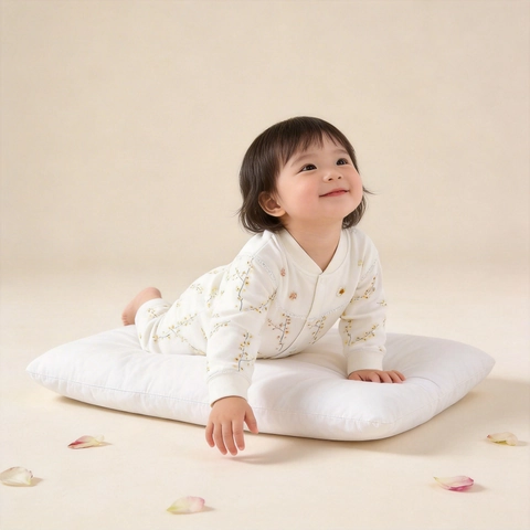 Barboteuse Florale en Coton pour Bébé Fille Classe A Combinaison à Manches Longues Avec Dentelle et Fleur 3D pour Automne