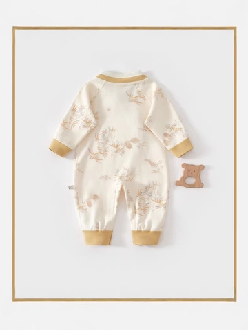 Pagliaccetto Neonato Stile Cinese 100% Cotone Manica Lunga Tuta Bambino Stampa Bambù Vestiti Autunno Body