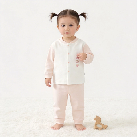 Infant Baby Two-Piece Pajama Set Class A Cotton Boneless Long Sleeve Top And Pants Soft Home Clothes For Newborn Boys Girls