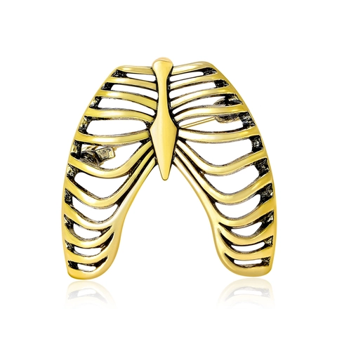 Spilla a Forma di Cassa Toracica Gotica Anatomia dello Scheletro per Uomo Donna Lega Oro Argento Antico Punk Spille Gioielli Accessori