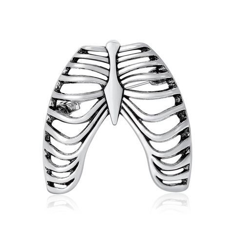 Spilla a Forma di Cassa Toracica Gotica Anatomia dello Scheletro per Uomo Donna Lega Oro Argento Antico Punk Spille Gioielli Accessori